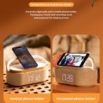Digital Alarm Clock with Speaker - Light Wood - Image 6