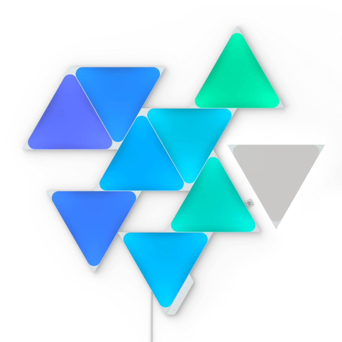 2-floating-nanoleaf-shapes-light-panels-triangles-starter-kit@2x Nanoleaf Triangles Starter Kit (9 Panels) - Image 2